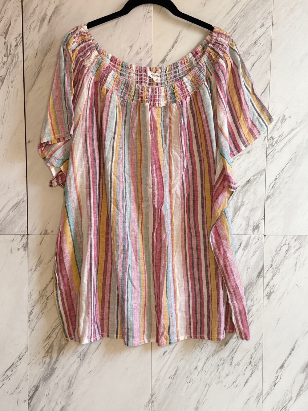 Bundle of 2: St. John's Bay & Beach Lunch Lounge Stripe Blouse Lot Size 3X - Picture 7 of 11